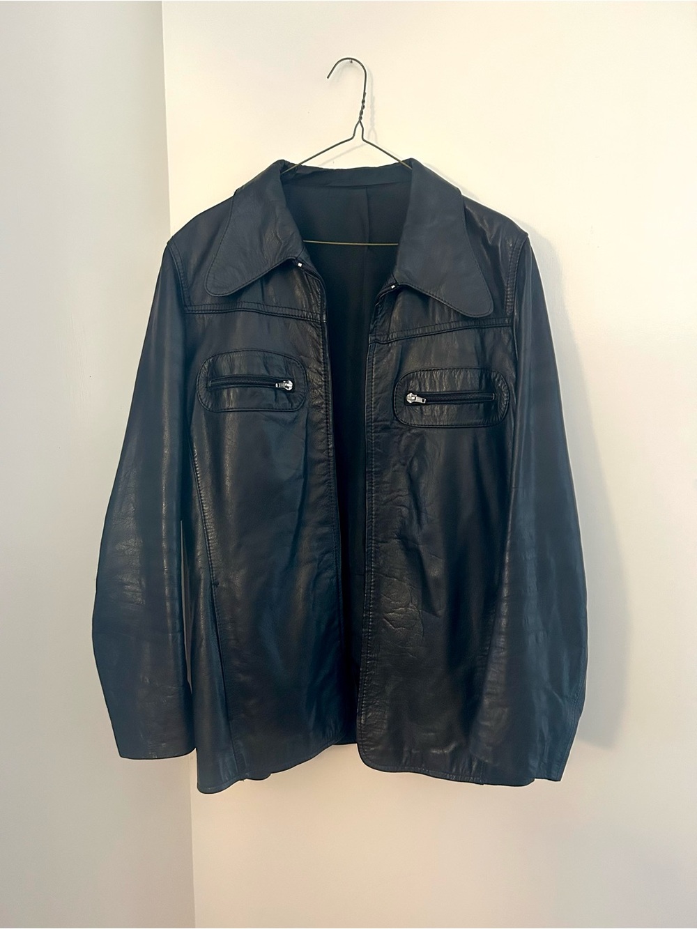 Vintage 70s Black Leather Jacket